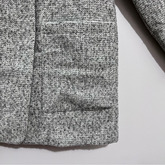 Avec Les Filles Herringbone Wool Blend Gray Cocoon Coat - Picture 6 of 16